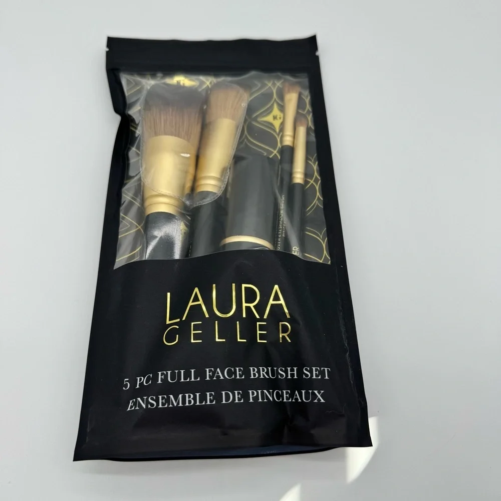 New Laura Geller 5 Piece Full Face Brush Set Make Up Professional